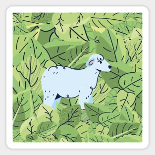 Sheep in Leaves Magnet